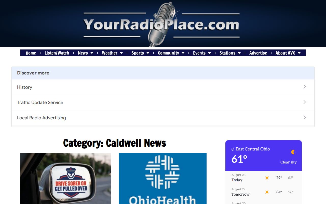 Noble County local arrest news source interface